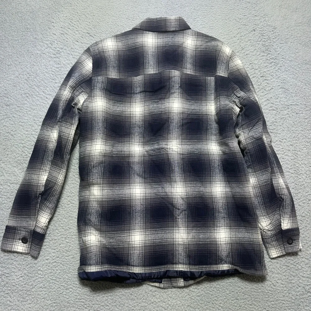GAP Men Navy Plaid Quilted Lined Flannel Shirt Jacket Size XS Shacket jacket‎